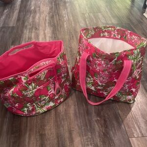Lilly Pulitzer Beach Bag and Insulated Beverage Bucket Cooler Bag set